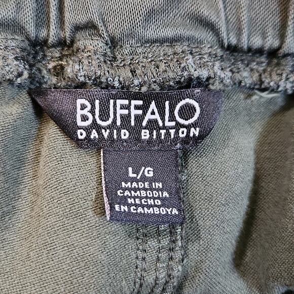 Buffalo David Bitton Green Pull On Pants Size LG Elastic Waist Gorpcore Granola - Picture 7 of 10